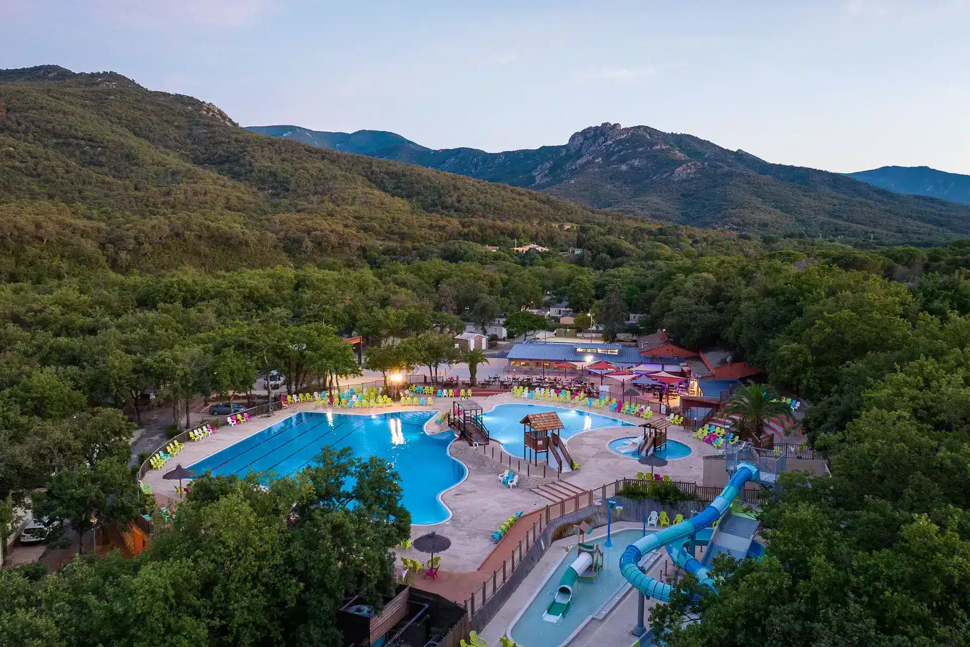 vue aerienne du camping bois fleuri